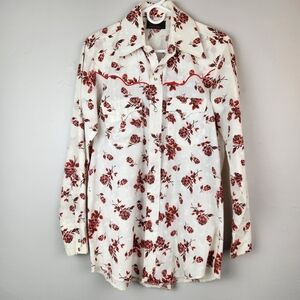 Vintage 70s Western Tom Fergueson Karman Jcpenney Floral Shirt